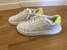 Calvin Klein Sneaker weiss/neongelb 37
