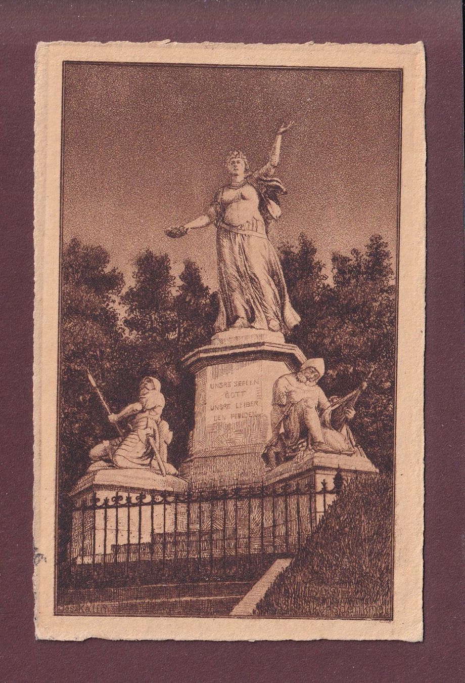 Cartoline postali: BASEL - St. Jakobdenkmal - 1909 – Usato da Pully venduto da nicecards