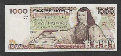 Banconote: Mexico  1000  Pesos  1981  Bankfrisch – Nuovo (secondo la descrizione) da Gordola venduto da coinsandnotes