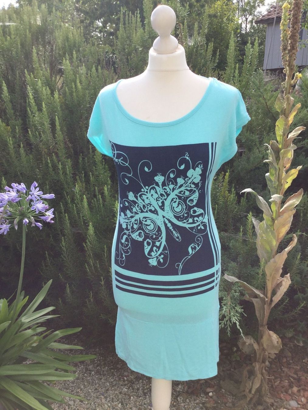 Kleider: Tunique Robe turquoise Papillon, taille M – Neu (gemäss Beschreibung) aus Agiez von chouchanelle 1