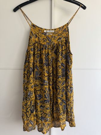 Isabel Marant Etoile Top aus Seide, gelb gemustert, Gr. 36