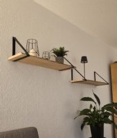 2x Wandregal Massivholz selfmade