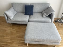 Sofa Bolia mit Beistellsitz und Kissen