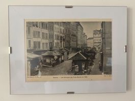 Ancienne reproduction photo Genève – Les échoppes aux Rues-B