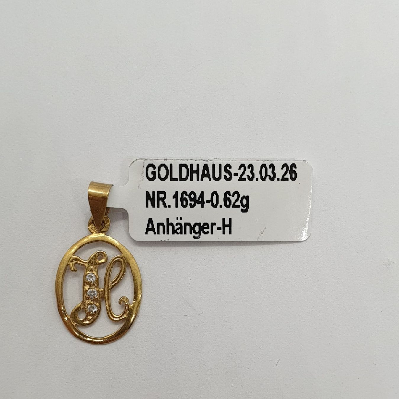 Ciondoli: Echt 18K Gold - H Anhänger – Usato da Luzern venduto da Goldhaus-Luzern 3