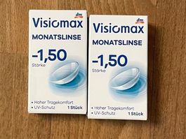 2 Kontaktlinsen / Monatslinsen Korrektur -1.50, NEU