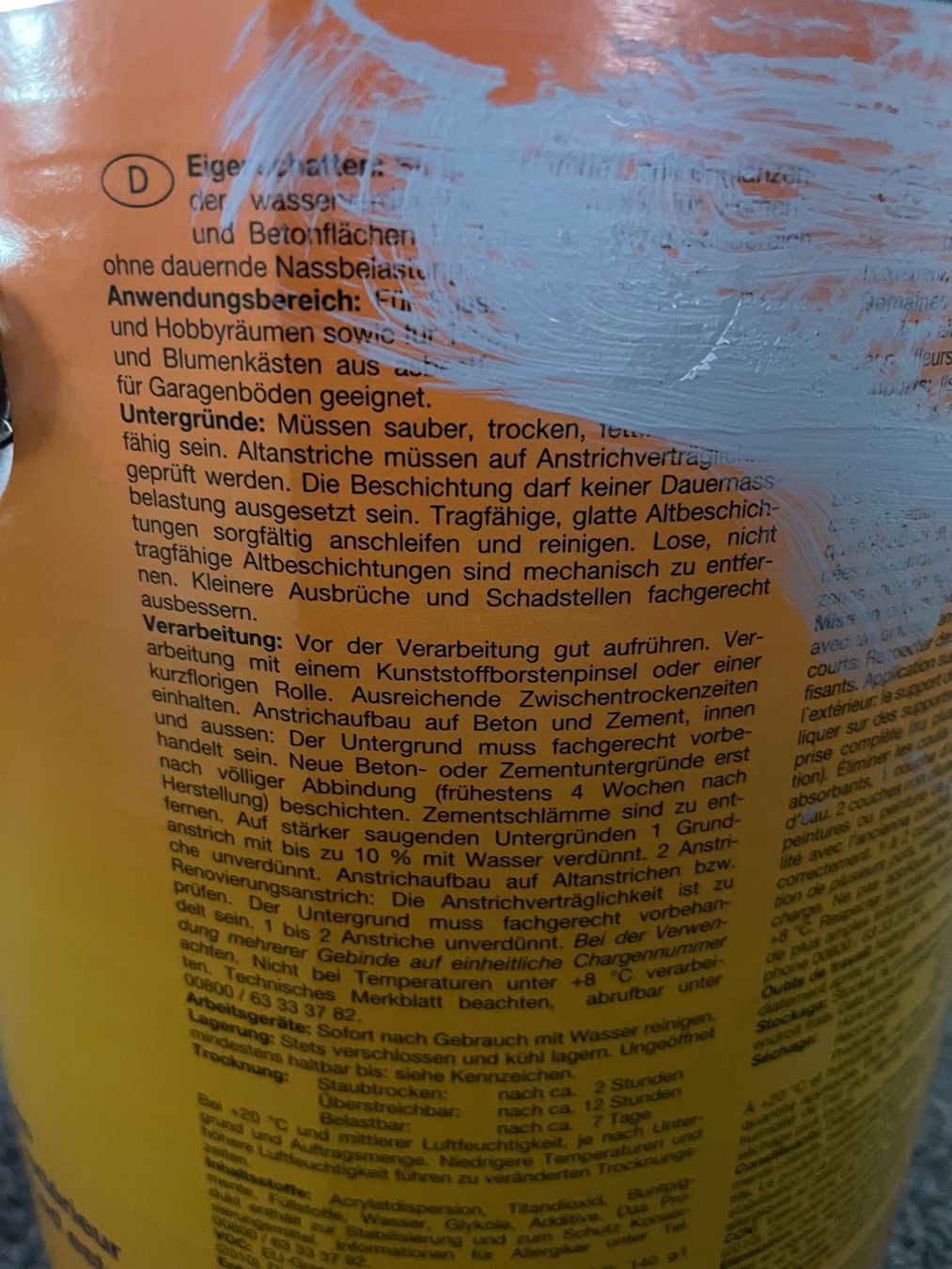 Colori: Fussbodenfarbe grau innen und aussen – Usato da Esslingen venduto da Zeppi1 4