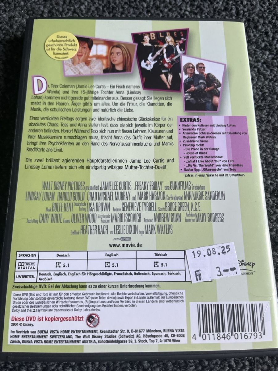 Tous les DVDs: Freaky Friday (21779) – D'occasion à Ruswil par jan_bxl5 1