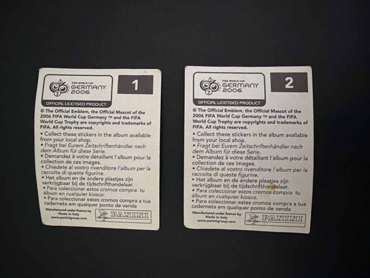 Panini Carte collezionabili: FIFA WM 2006 Sticker Trophäe und Goleo – Difettoso da wynigen venduto da Birnenmus 1