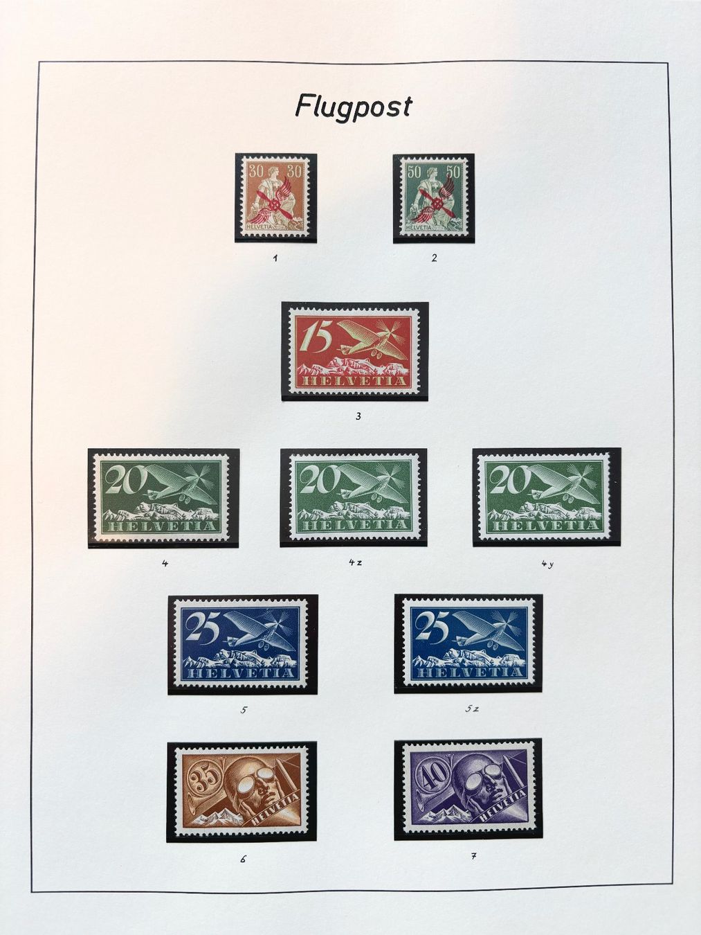 Tutti i francobolli: 1919-72 Flugpost Sammlung komplett postfrisch **, Kat.3670.- – Nuovo (secondo la descrizione) da Nuglar venduto da Stamp88