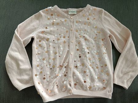 Giacchetta con paillettes/Strickjacke mit Pailletten 122/128