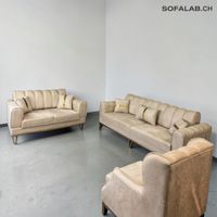 3-teiliges Wohnzimmer-Sofaset Sandbeige