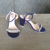 🐸 CHI CHI ELEGANTE STRASS PUMPS / SANDALEN 36.5 / 37 NAVY