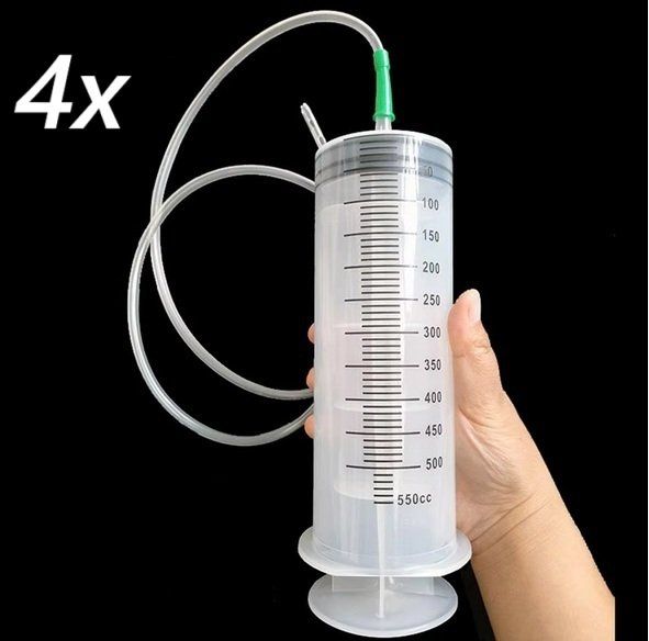 Tecnologia medica: 4x 550ml-Großraumspritze mit 1m Schlauch – Nuovo e nell'imballaggio originale da Bremblens venduto da animalopolis