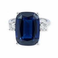 Saphir-Ring 14k Weissgold 8,29ct