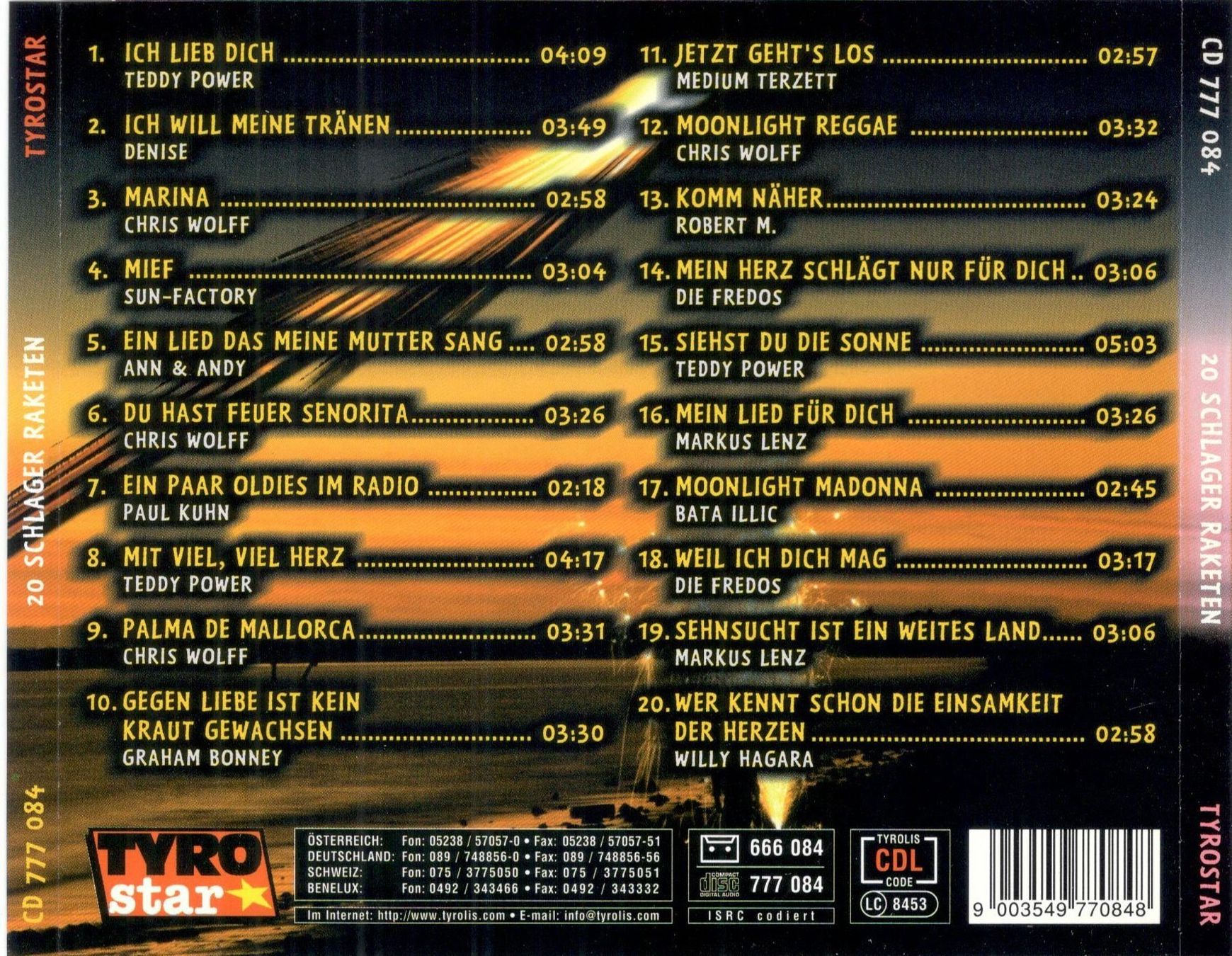 CD: 20 Schlager Raketen CD – Usato da St. Margarethen TG venduto da Smiley-Face 1