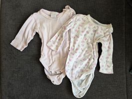 2 Langarm Bodys Grösse 50/56, Smile, Schmetterlinge, Newborn