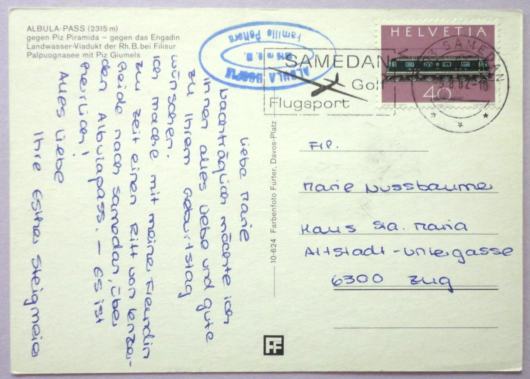 Cartoline postali: Albula-Pass (2315 m) – Usato da Fétigny venduto da Billy2miny 1