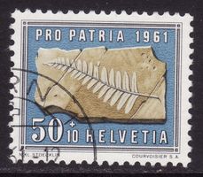 Pro Patria SBK-Nr. 107 (Versteinerung 1961) gestempelt
