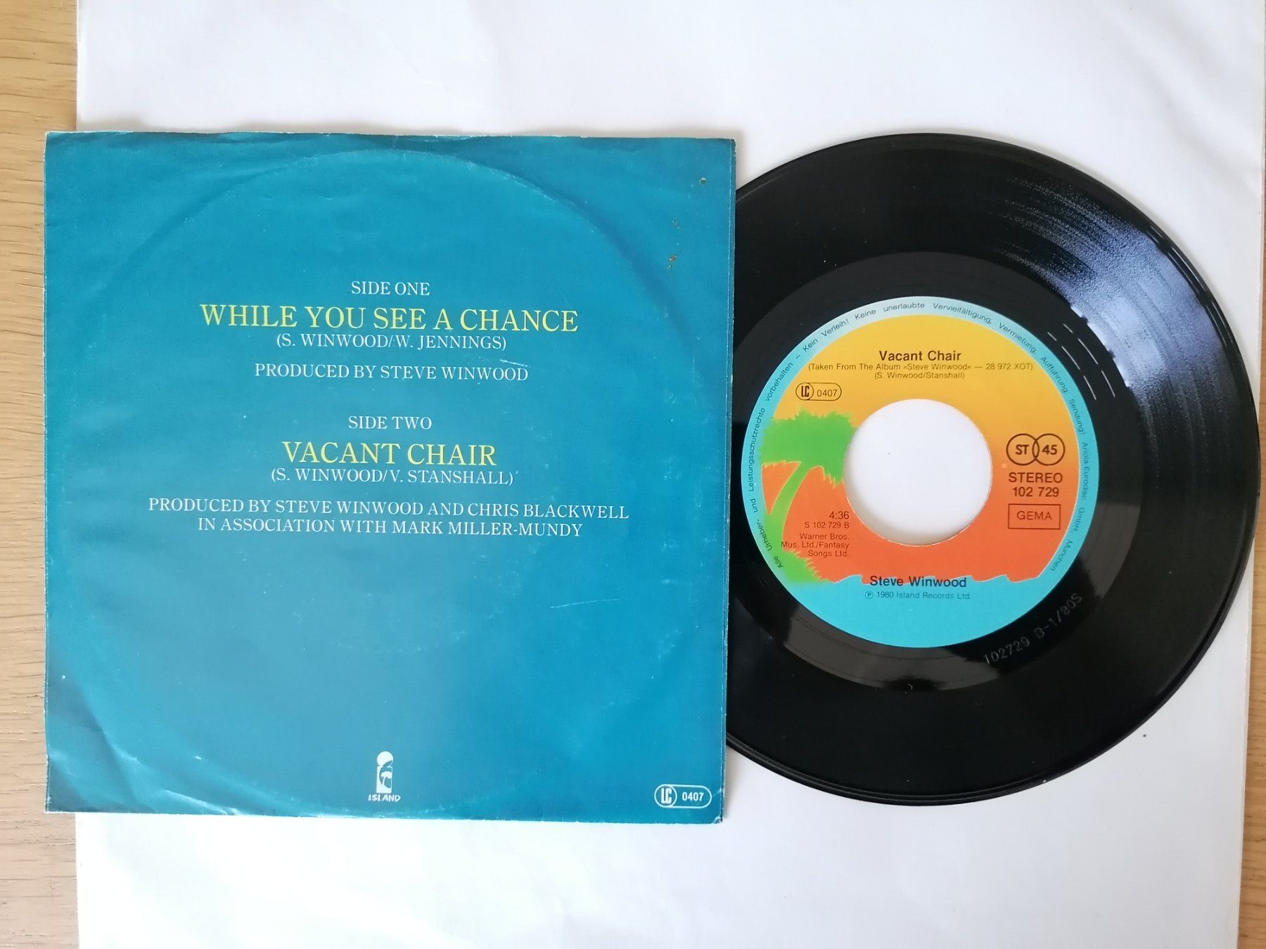 Dischi in vinile: Steve Winwood - While You See a Chance - Single Vinyl – Usato da Beinwil am See venduto da Funkthesizer 1
