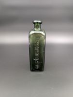 Antike Apothekerflasche Ferromanganin Glas grün Vintage