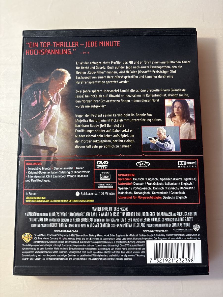 Tutti i DVDs: Blood Work (0325) – Usato da Ruswil venduto da Slivio_ 1