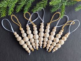 Weihnachtsbaum Anhänger Holzperlen Set auf 9