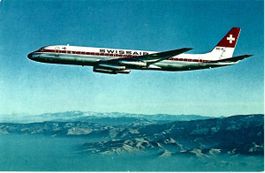 Swissair Postkarte:  ✈  DC-8-62