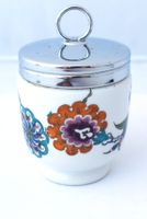 Grosse Vintage Royal Worcester Egg Coddler Porzellan Blumen