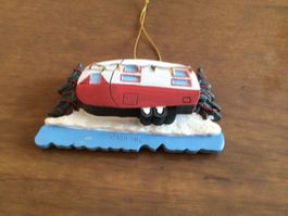 Weihnachtsdekoration US-Caravan mit Hintergrund