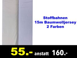 🔴  Stoffbahnen 15m Baumwolljersey 2 Farben /334B