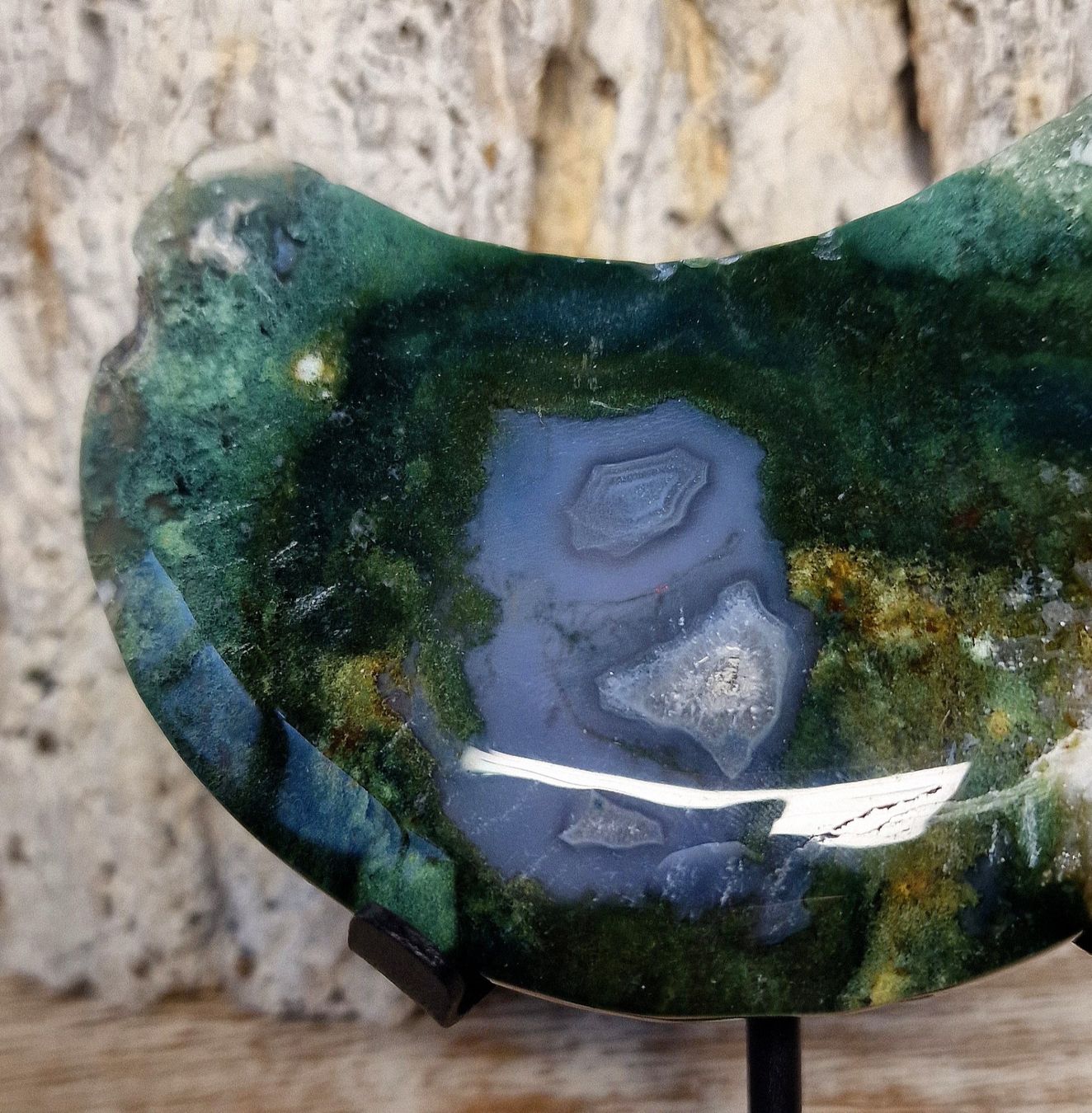 Mineralien & Heilsteine: Moosachat Mond 220g – Neu (gemäss Beschreibung) aus Matzingen von  2