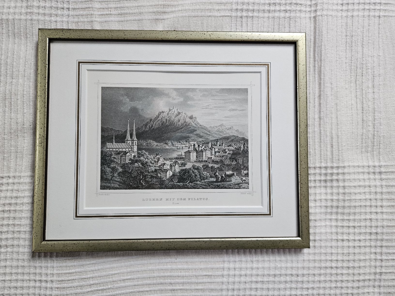 Incisioni: Stich "Luzern mit dem Pilatus" – Usato da Neuenkirch venduto da Trouvaillix