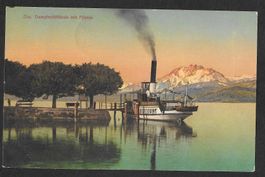 Zug Dampfschifflände und Pilatus mit Dampfschiff