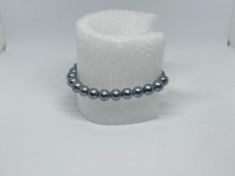 Bracciale elastico con perle sintetiche grigio antracite