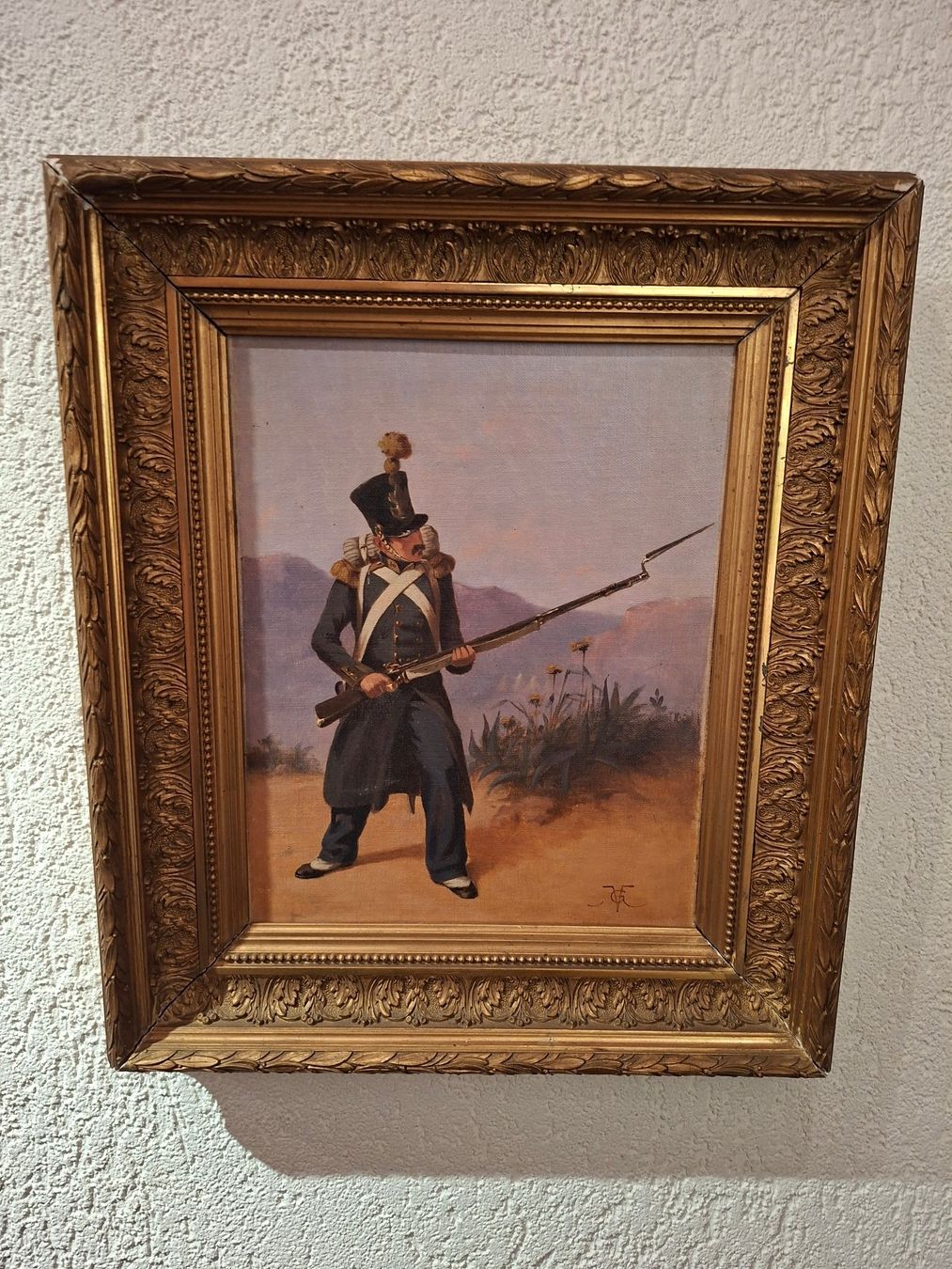 Dipinti: Original militaria Ölgemälde "Soldat mit Gewehr" – Usato da Steinach venduto da Spliter87
