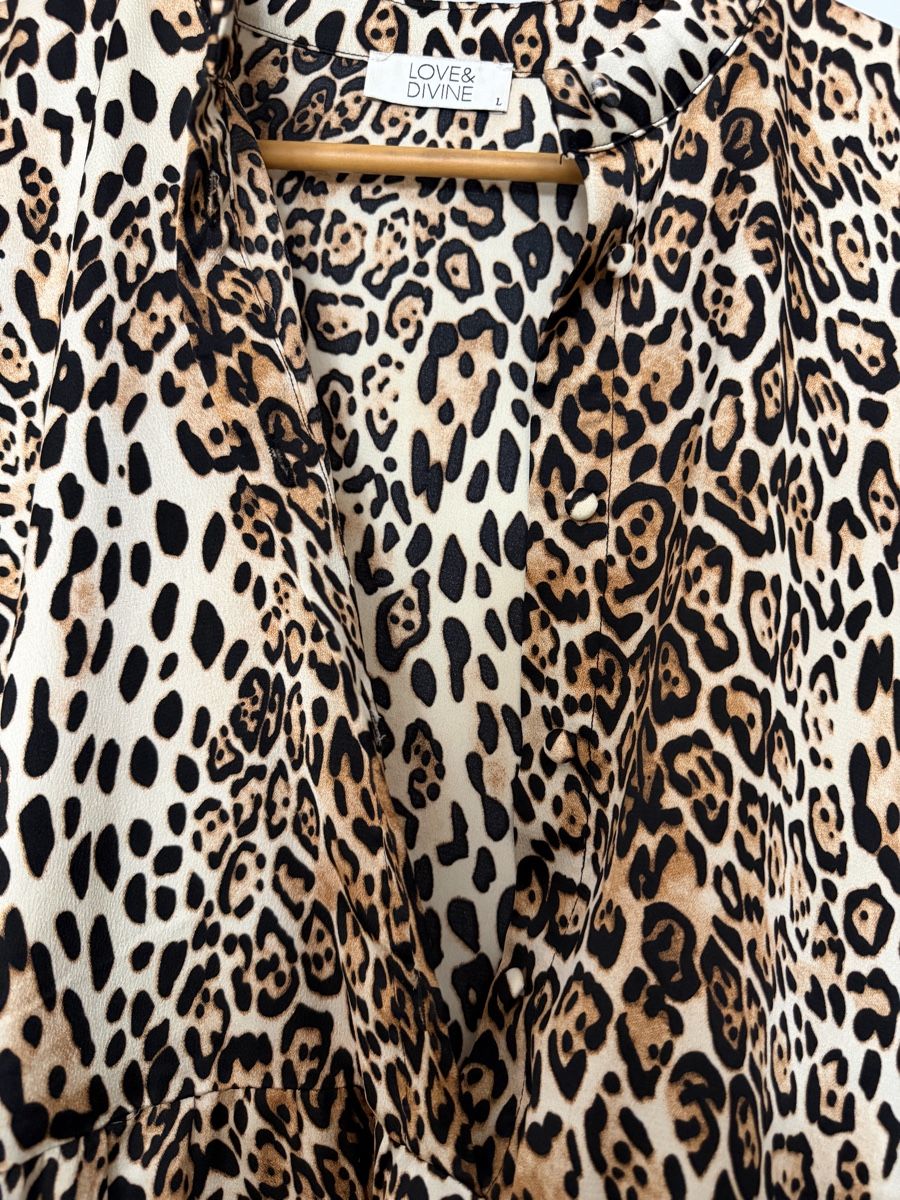 Vestiti: Love&Divine Kleid aus Polyester in einem Leo-Muster – Usato da Grenchen venduto da servet.t 2