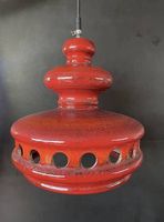 Vintage Keramik-Hängelampe 60er/70er ? Fat Lava ? Rot/Orange