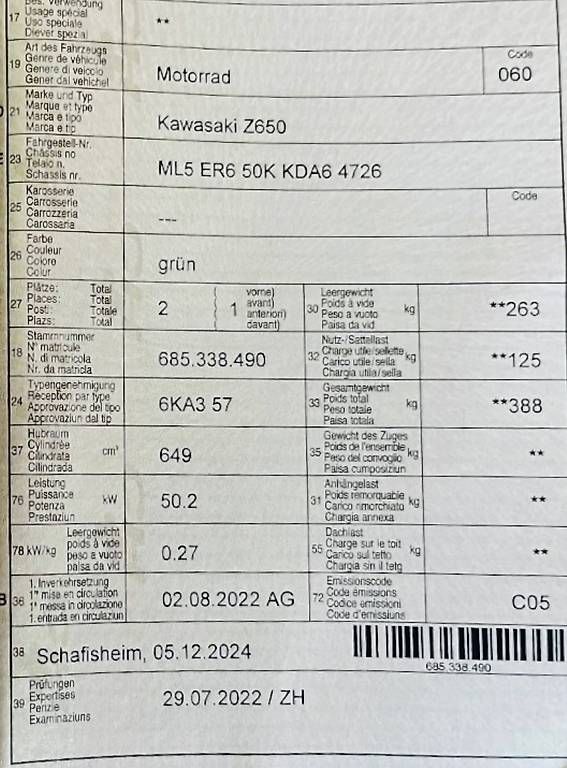 Kawasaki Strada: Kawasaki Z650 – Usato da Niederwil AG venduto da Debi_01 4