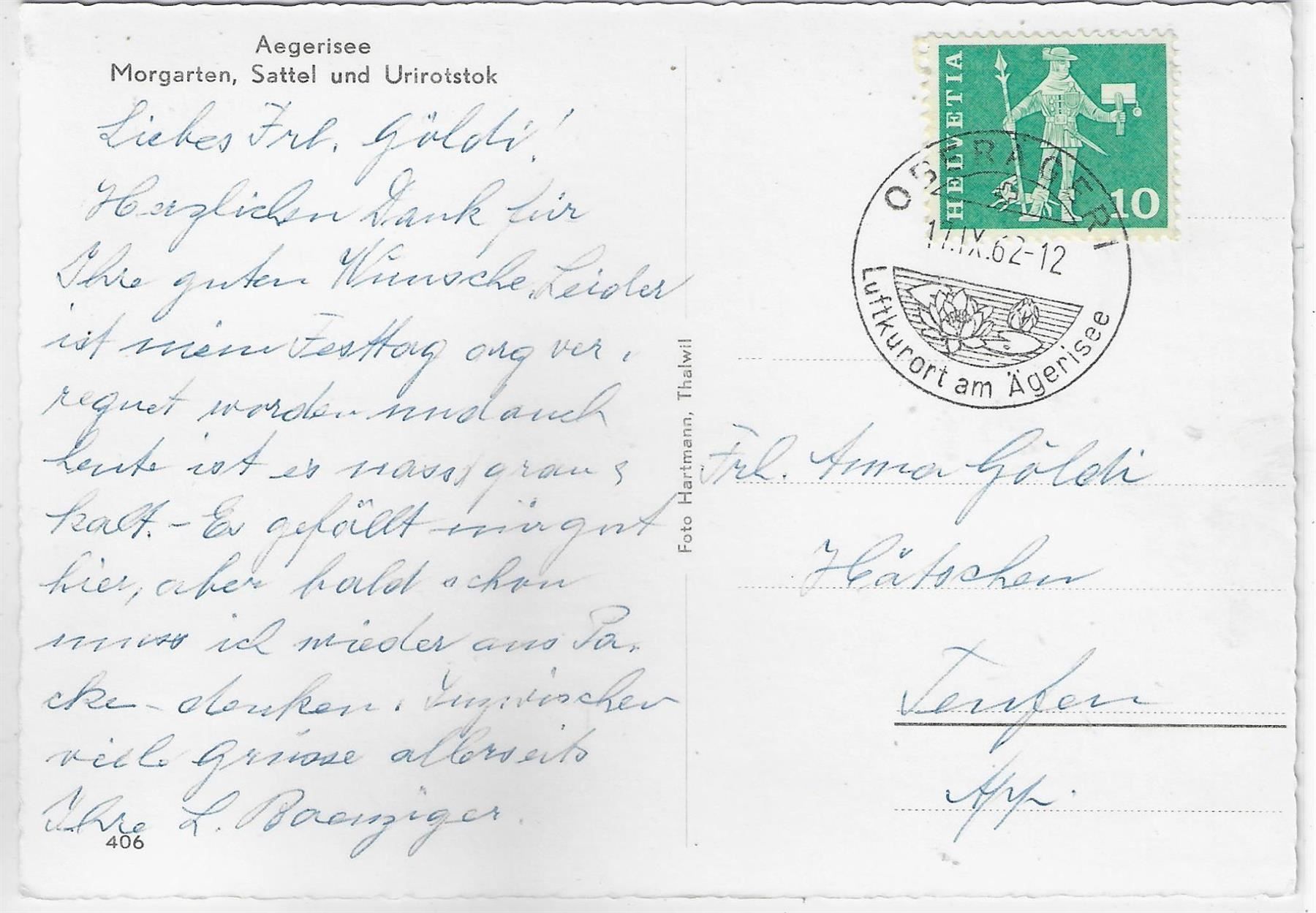 Cartoline postali: Aegerisee Marogarten, Sattel und – Usato da Ettingen venduto da Kartenplanet 1