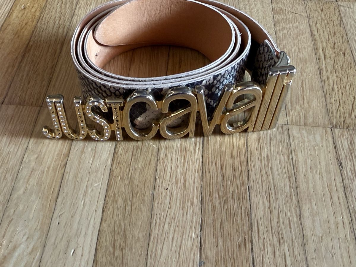 Roberto Cavalli Cinture: Just Cavalli Guertel Schlangemuster Logo Schnalle  – Usato da Zürich venduto da daki81