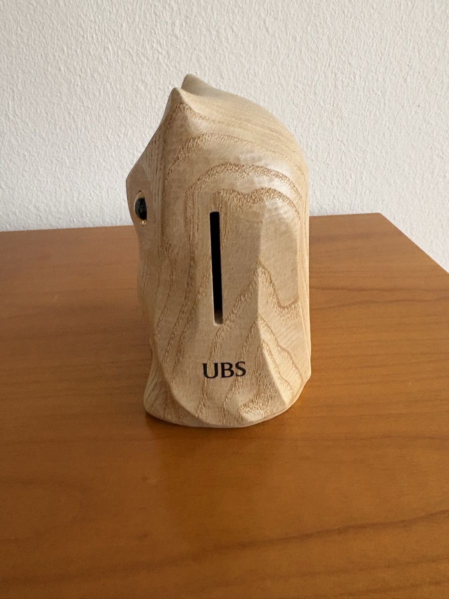 Salvadanai: Sparkässeli Eule UBS – Nuovo (secondo la descrizione) da Basel venduto da froehlicherVagabund 1