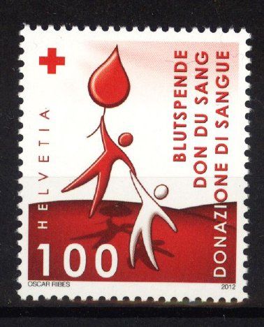 Tutti i francobolli: 2012, Sondermarke Blutspenden ** – Usato da Willisau venduto da Vollstempel