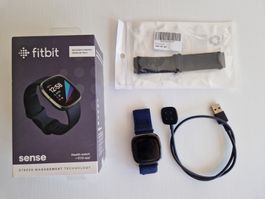 Fitbit Sense mit neuem Armband und Originalverpackung