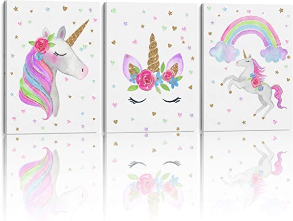 Wall Art Einhorn Unicorn Leinwand 3 Teilig Wandbilder | Kaufen auf Ricardo
