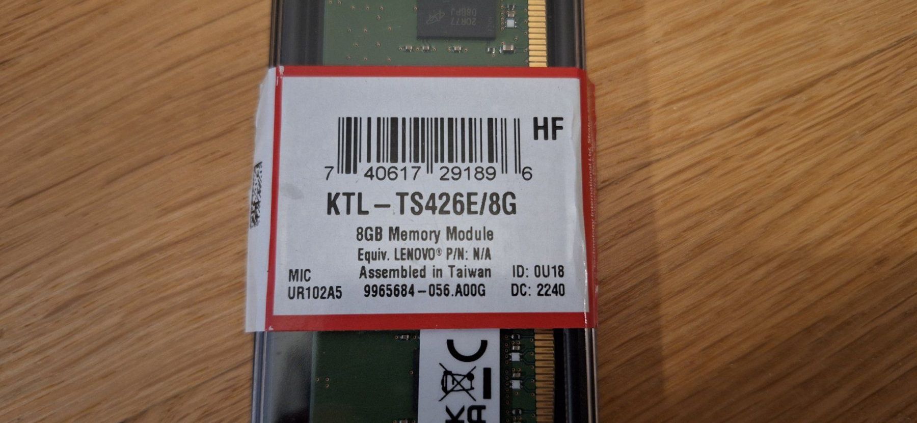 Kingston Memoria / RAM: 8GB DDR4 ECC RAM Kingston 2666MHZ – Usato da Stein AG venduto da dan_zs8w 1