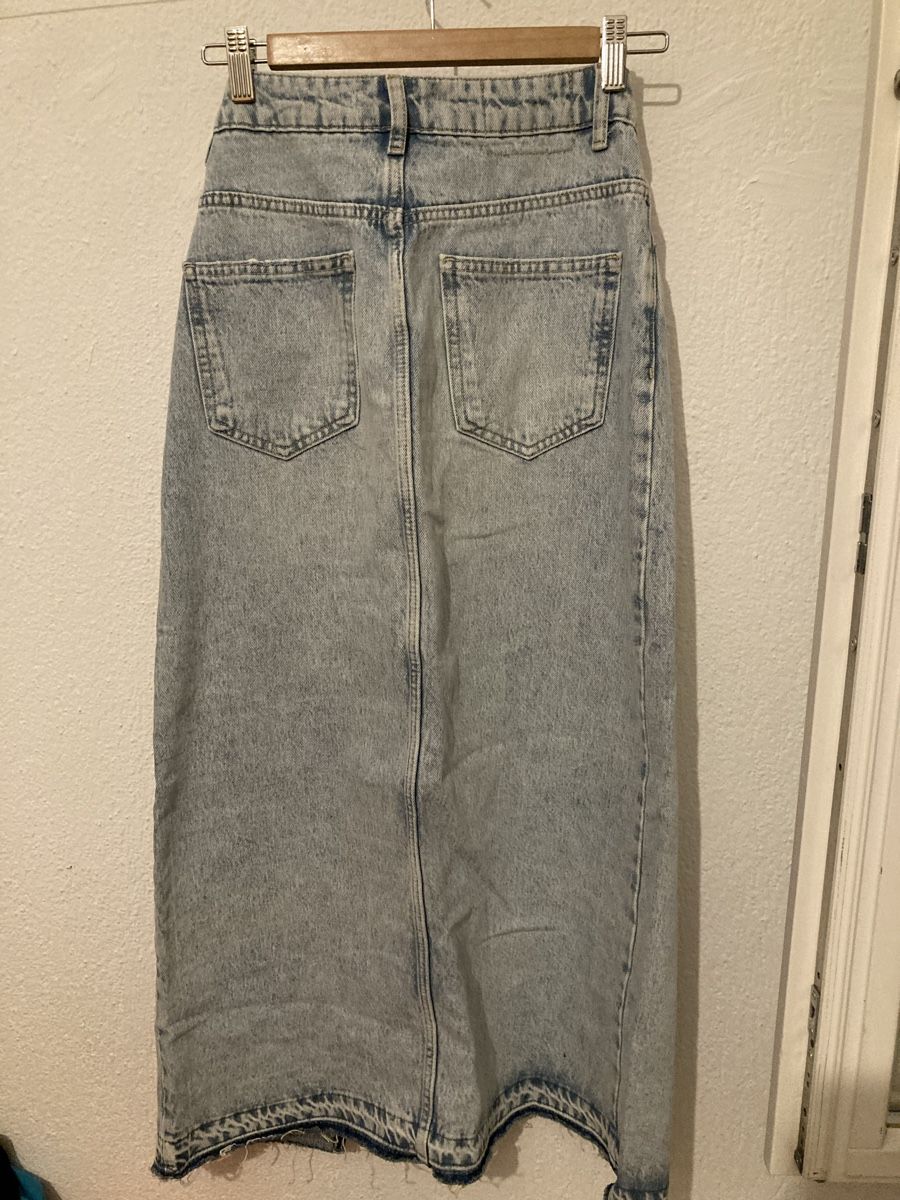 Gonne: Denim Skirt Pull&Bear Light Wash Front Slit Size S – Usato da Zürich venduto da sele_x 3