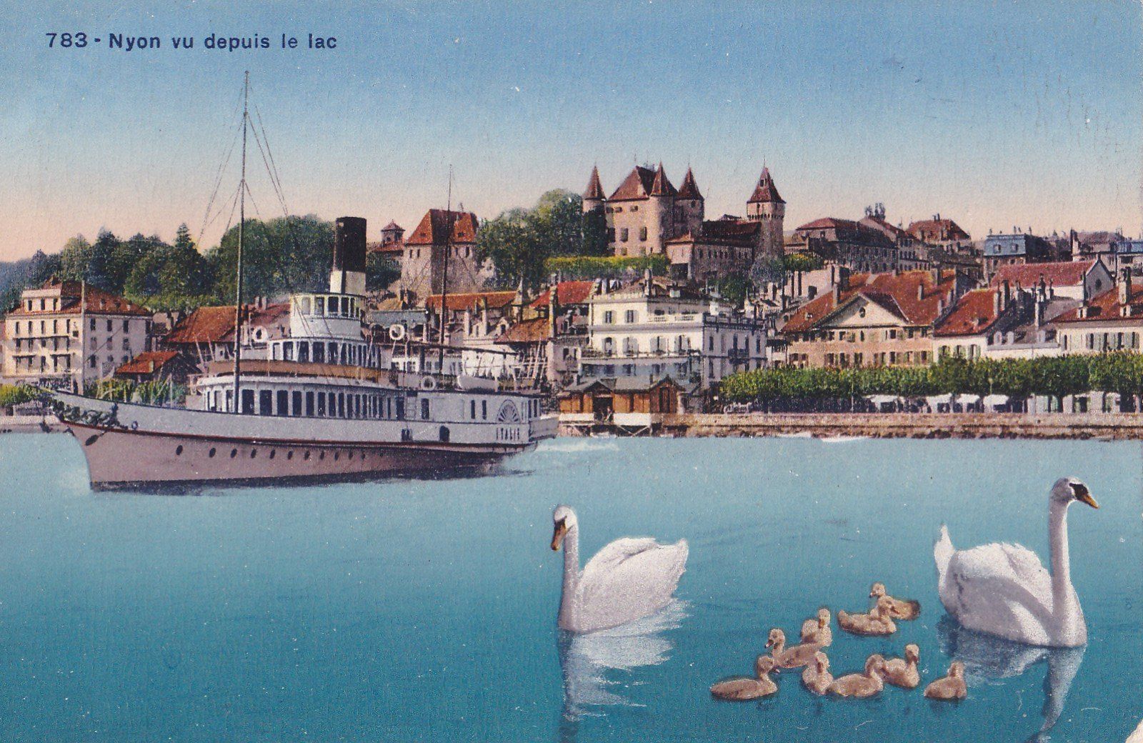 Cartes postales: Nyon mit Dampfschiff Italie – D'occasion à Olten par clotaldi