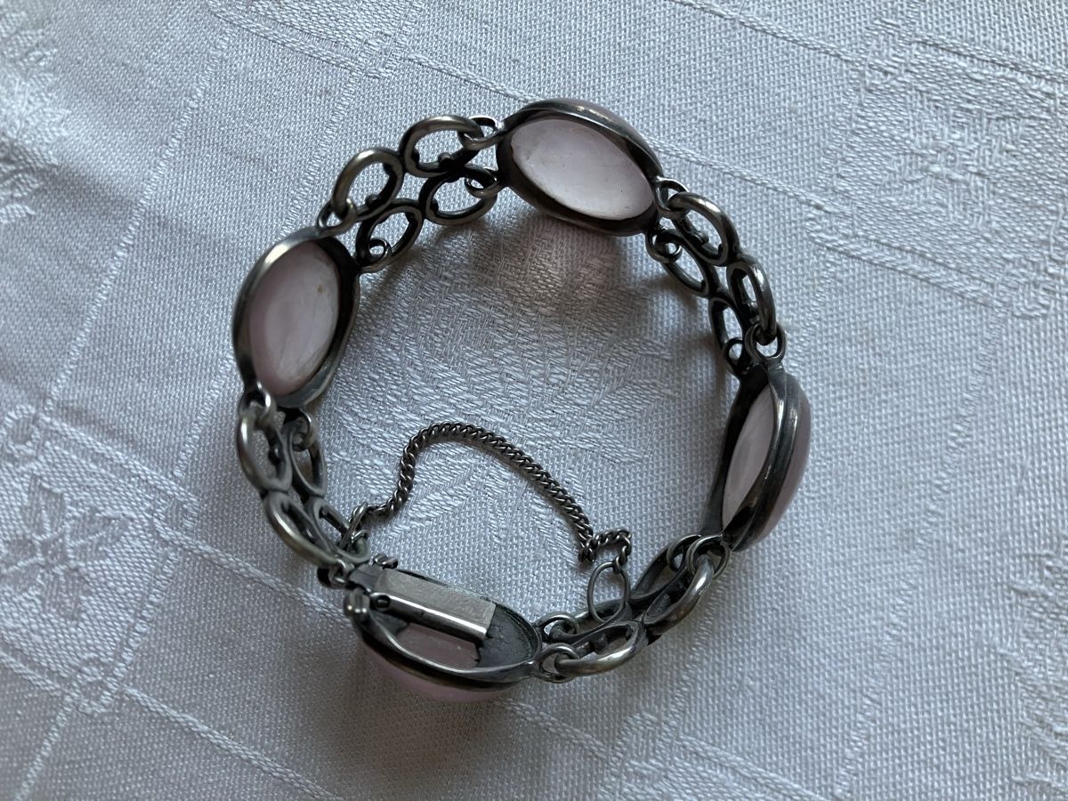 Bracciali & Braccialetti: Silber Armband mit Rosaquarz – Usato da Lyss venduto da Punktum01