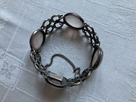 Silber Armband mit Rosaquarz